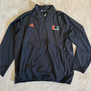Adidas Men's U Miami Coaches Quarter Zip